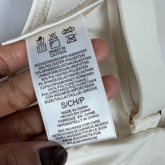 Michael Kors Women's Halter Top Grommet-Detail Bikini Set In Bone SZ S New - Picture 9 of 10